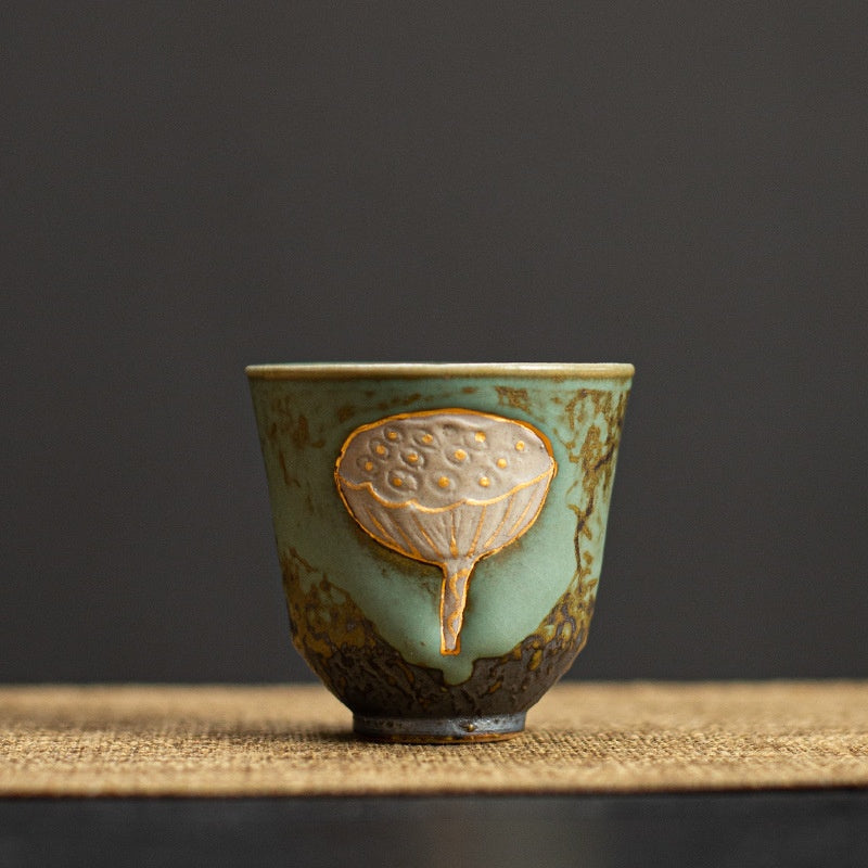 Lotus Auspicious Ceramic Tea Cup