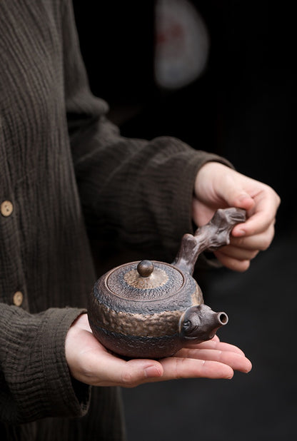 Ceramic teapot Kung Fu Tea Set, Deadwood Side-Handled Pot