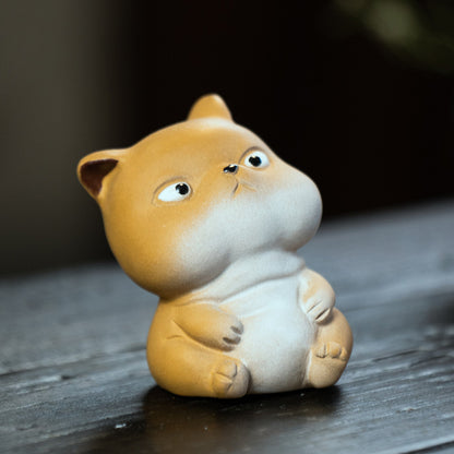 Small Shiba Inu tea pet ornaments handmade tea play